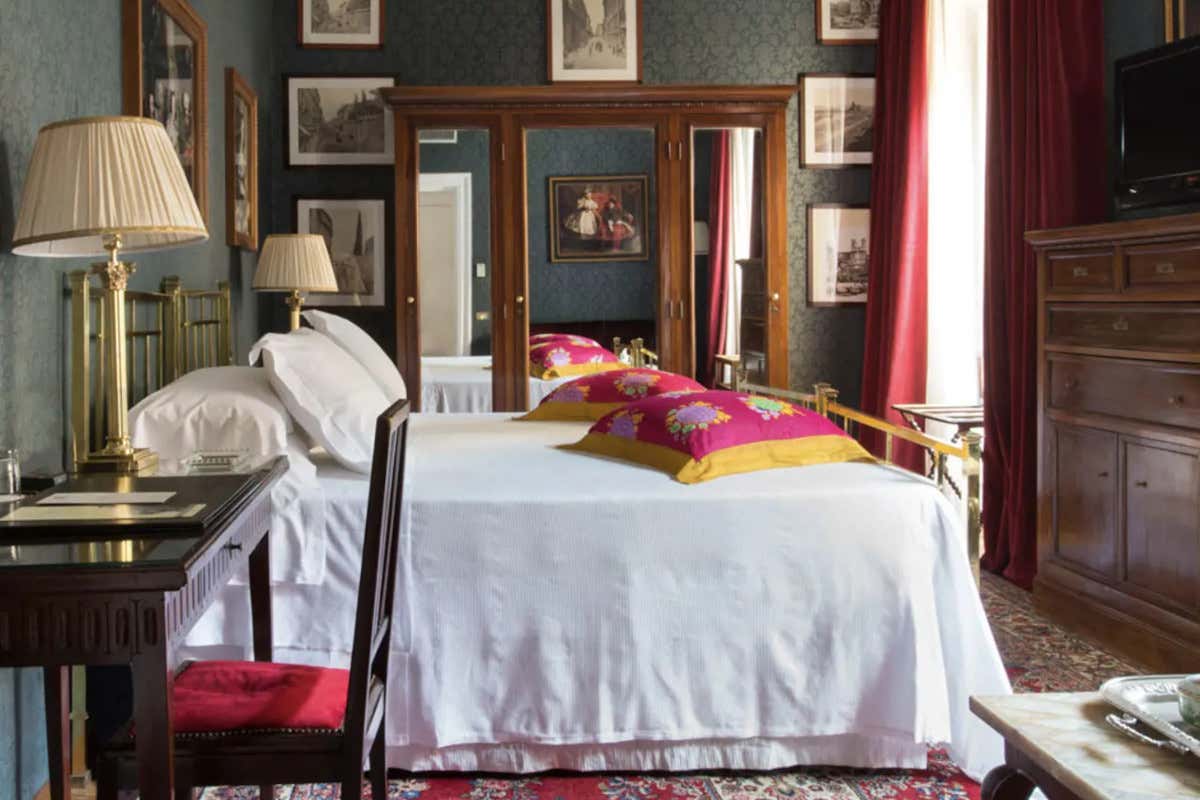 Una delle camere del Grand Hotel Plaza