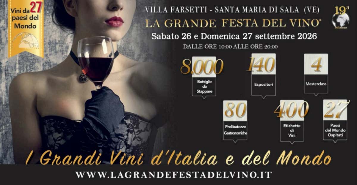 La locandina ufficiale dell'edizione 2026 de La Grande Festa del Vino®