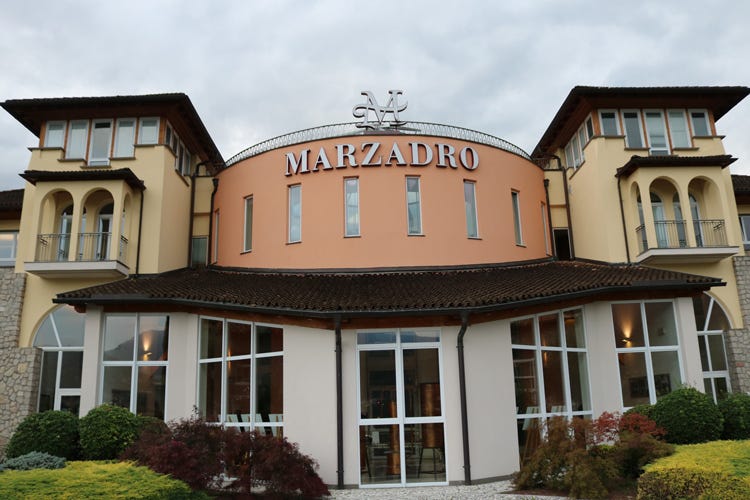La sede della Distilleria Marzadro, che ha organizzato il convegno (L’export nel futuro della grappa Ma le aziende: serve un Consorzio)