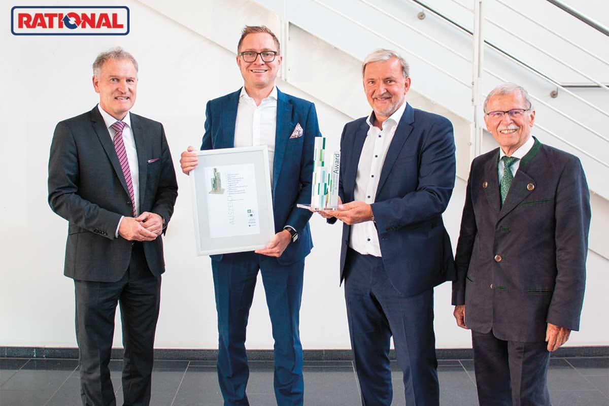 Da sinistra, Bertram Lohmüller, Rober Munday, Peter Wiedemann, Rolf Pfeiffer La sostenibilità in pratica: Rational vince il premio GreenMLA