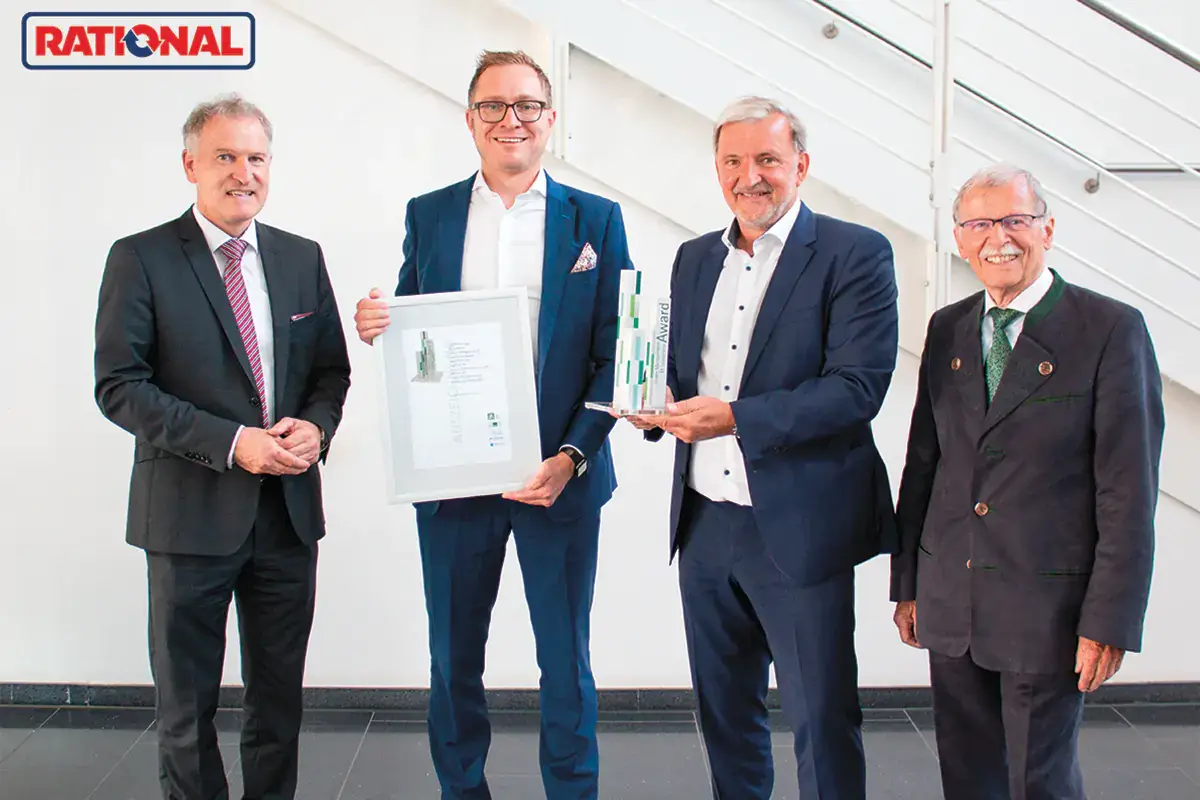 Da sinistra, Bertram Lohm&uuml;ller, Rober Munday, Peter Wiedemann, Rolf Pfeiffer La sostenibilit&agrave; in pratica: Rational vince il premio GreenMLA