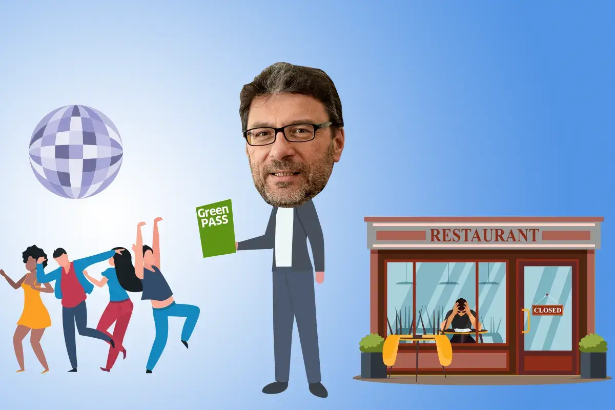 Le scelte di Giorgetti sul green pass Giorgetti sul green pass: No ai ristoranti, s&igrave; alle discoteche