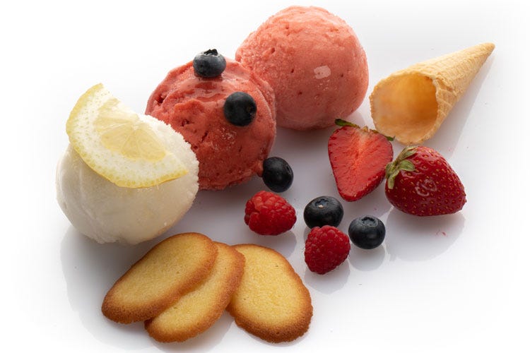 Limone, frutti rossi e fragola - Tutti i gusti del gelato artigianale A Roma Grué si ispira alla pittura