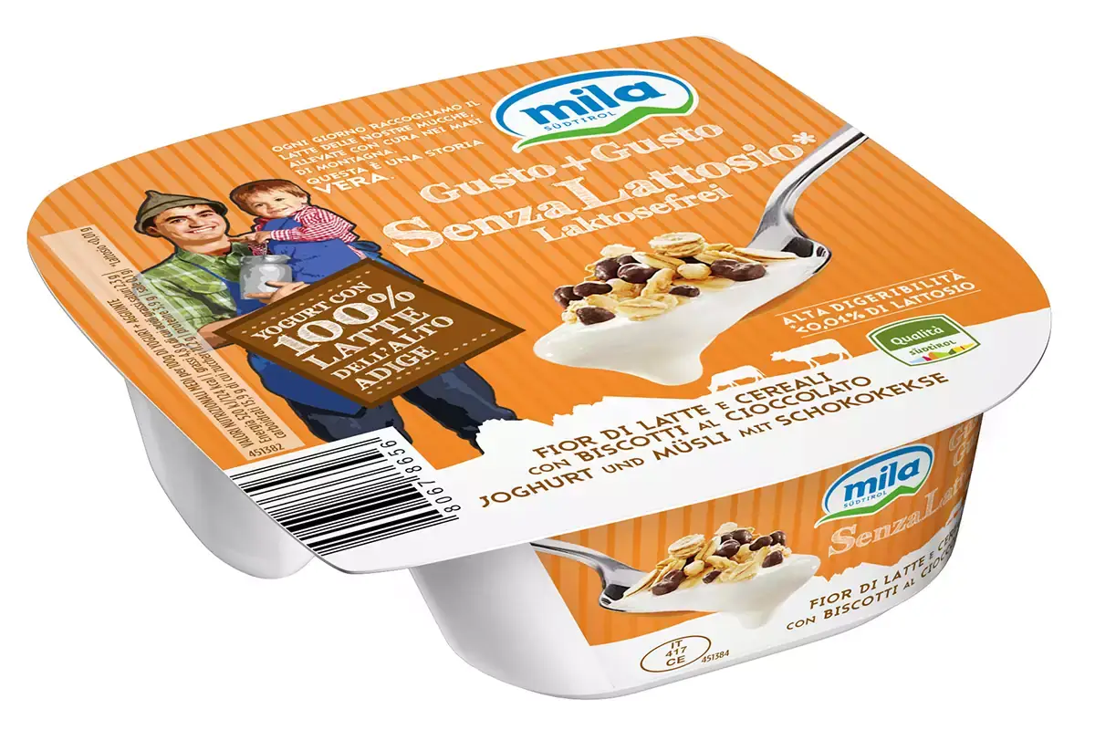 Yogurt Gusto + Gusto senza lattosio di MIla Il gusto cremoso dell&rsquo;Alto Adige