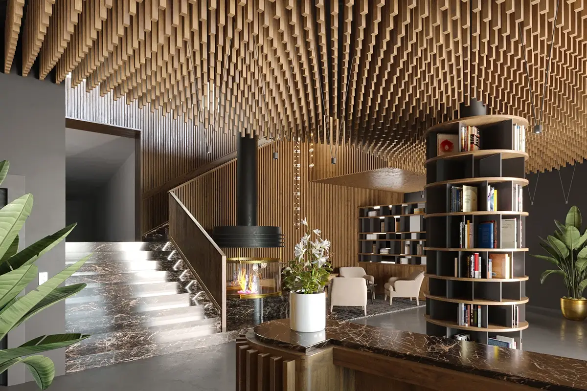 La hall del Manna Luxury Resort Manna Resort da finire