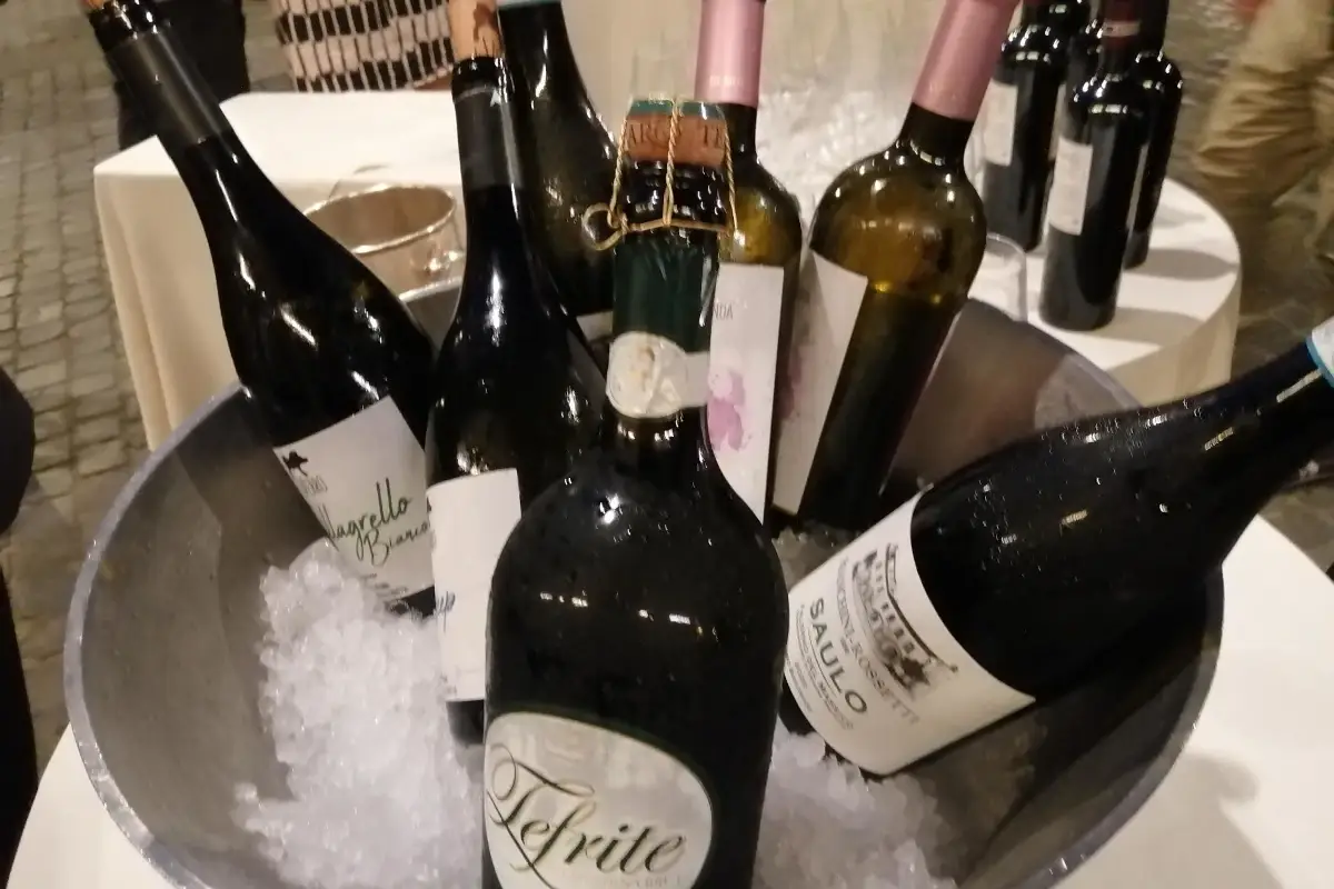I vini in degusatzione all'Harry's di Roma All'Harry's bar di Roma i vini casertani di Galluccio e di Terra di lavoro