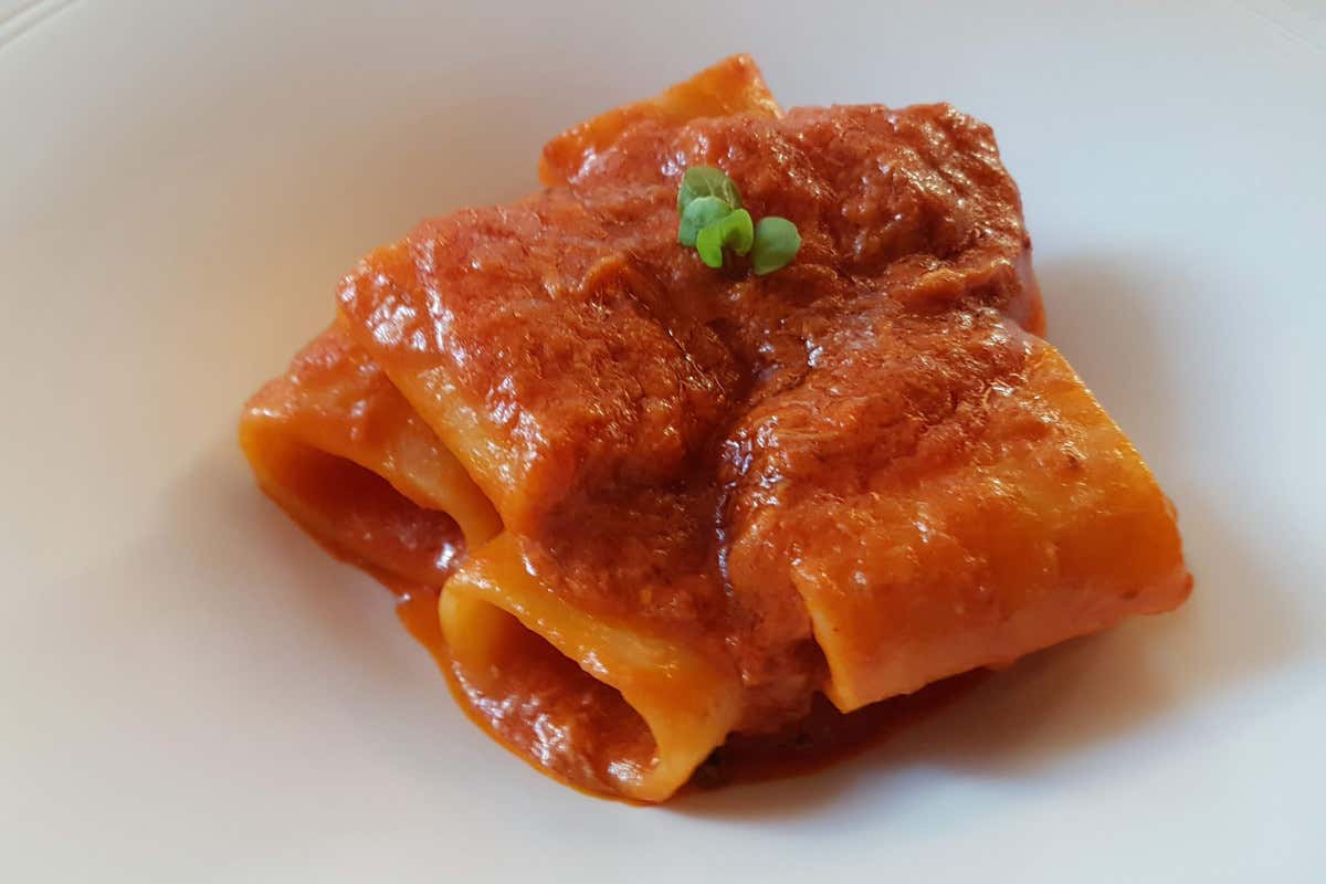 Paccheri con ragout Bistrot Cannavacciuolo, a Torino la gustosa mano di Emin Hazir si conferma all'altezza