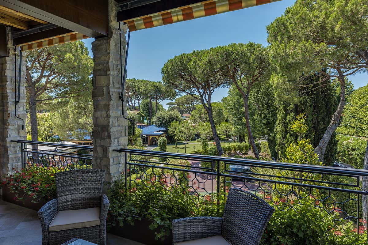 La vista sul parco da una delle stanze dell'Hermitage Hotel & Resort