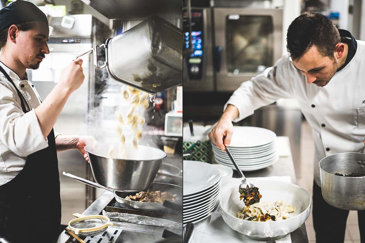 I Casoncelli della Nonna Ida in preparazione La Trattoria Visconti di Ambivere inaugura la nuova cantina