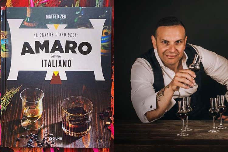 La copertina del libro con Matteo Zed (Il grande libro dell&rsquo;amaro italiano)