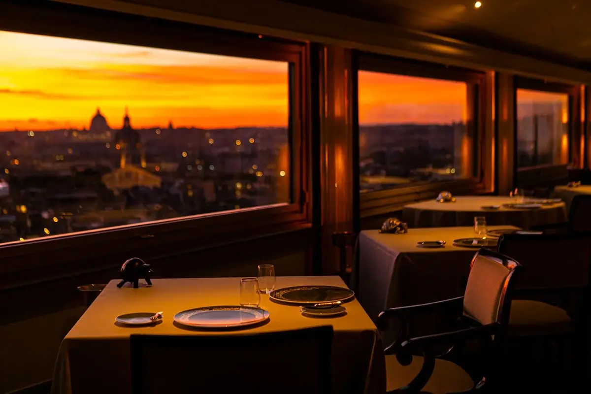 La vista dall'Im&agrave;go di Roma Cena stellata tra le stelle: il San Valentino speciale dell&rsquo;Im&agrave;go di Roma