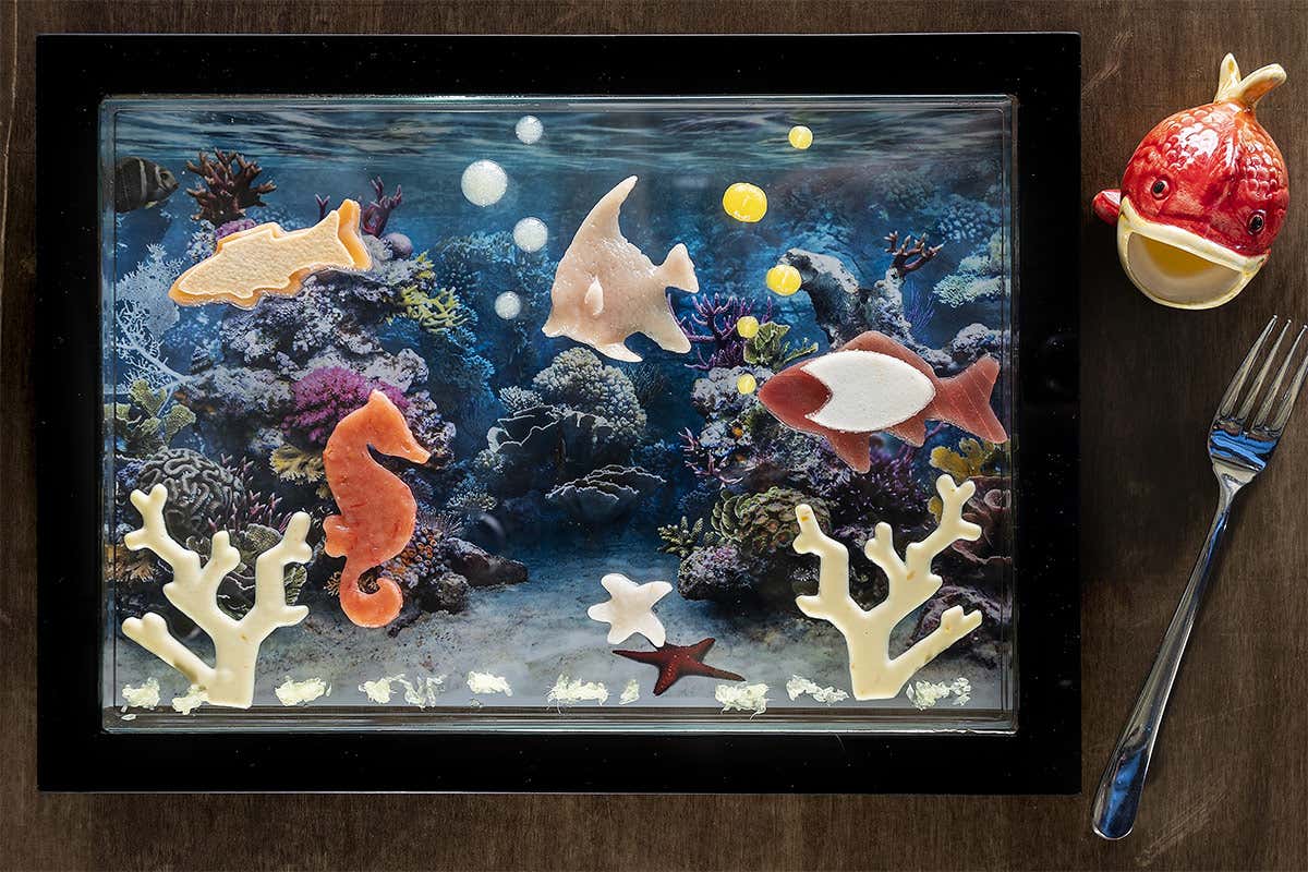 Infondo al mare - crudo di pesci e crostacei agli agrumi e sale di trapani  Infondo al mare