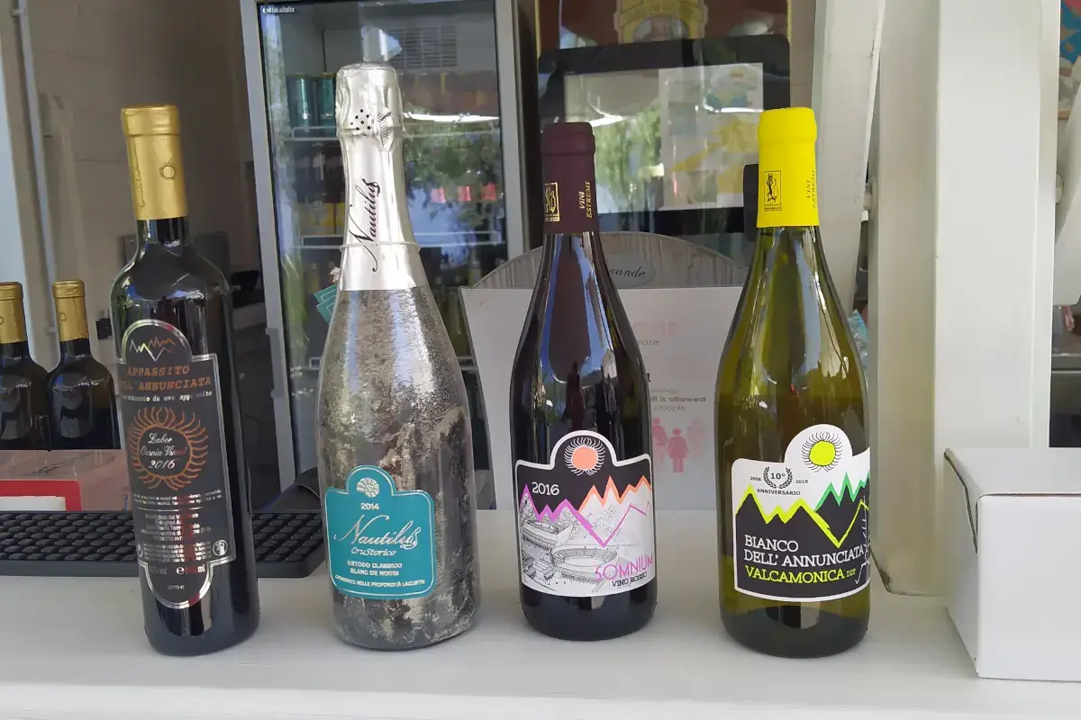 le etichette di agricola vallecamonica Le bollicine camune riemergono dopo 5 anni sul fondo del lago