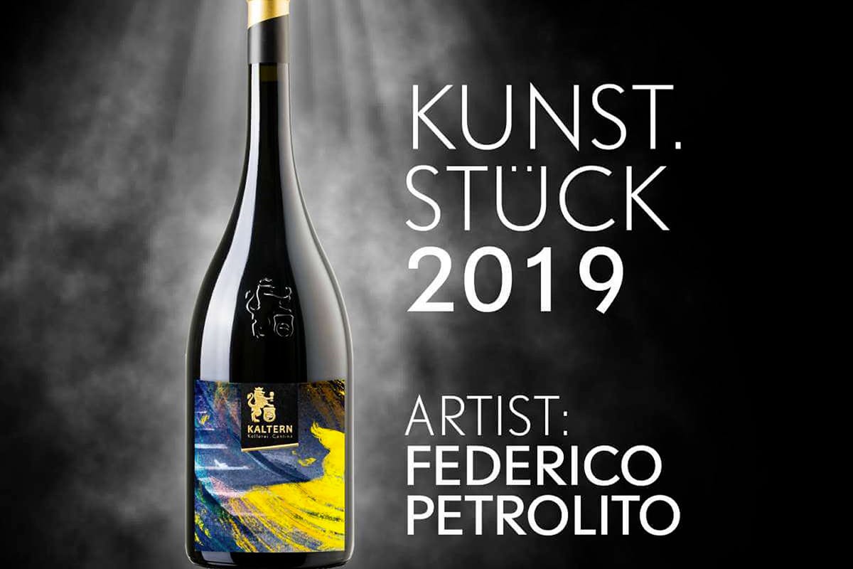 L'etichetta di Federico Petrolito Pinot Grigio 2019 di Kaltern, scelta l'etichetta artistica