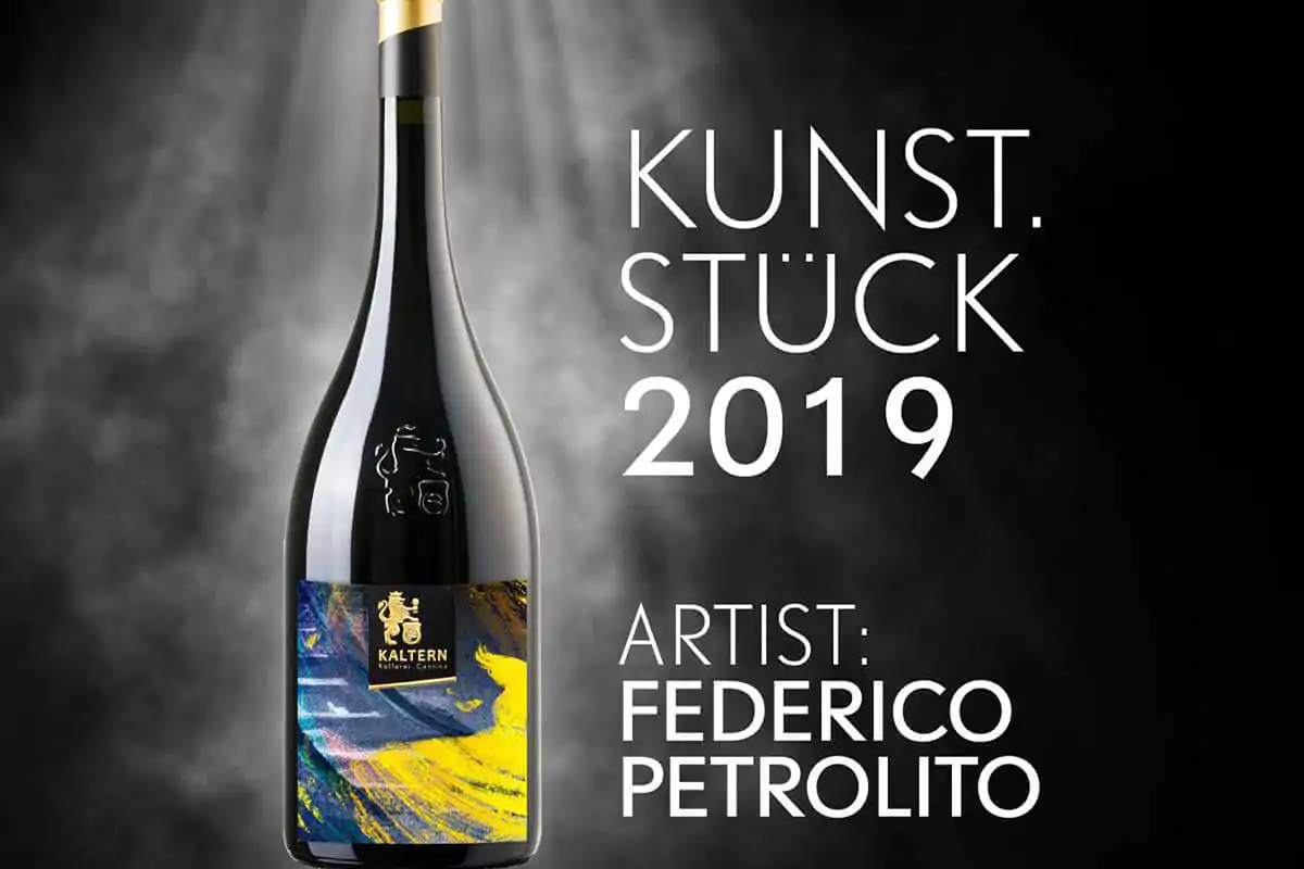 L'etichetta di Federico Petrolito Pinot Grigio 2019 di Kaltern, scelta l'etichetta artistica
