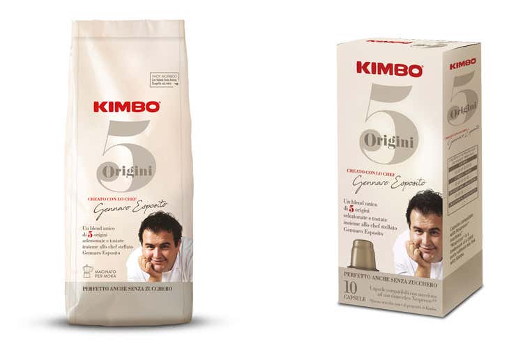Le confezioni di Kimbo 5 Origini griffate Gennaro Esposito (Kimbo torna alle (5) Origini)