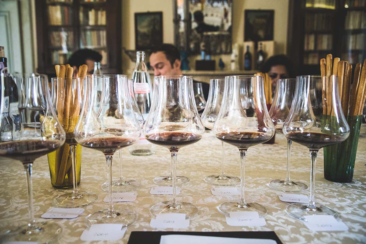 Un momento della degustazione Pagnoncelli Folcieri 10 sfumature di Moscato di Scanzo Pagnoncelli Folcieri