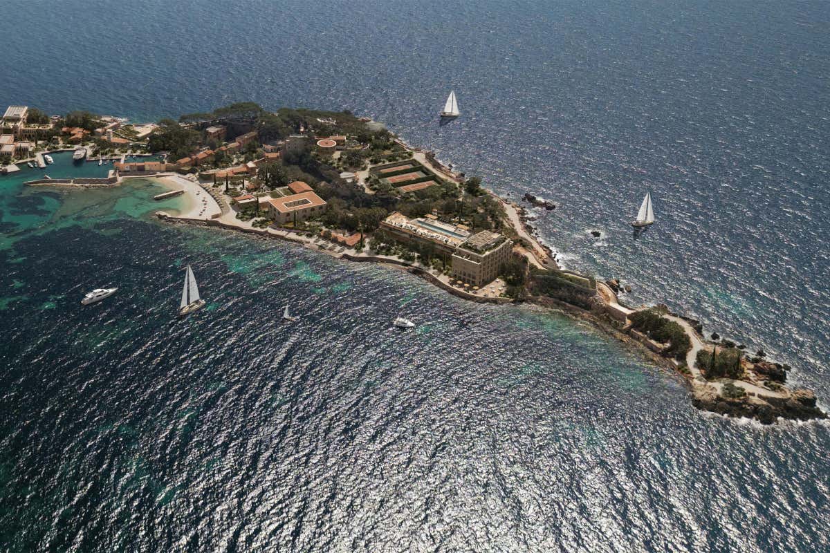 Una vista aerea del complesso dello Zannier Île de Bendor in Francia