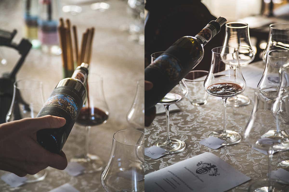 Un momento della degustazione Pagnoncelli Folcieri 10 sfumature di Moscato di Scanzo Pagnoncelli Folcieri