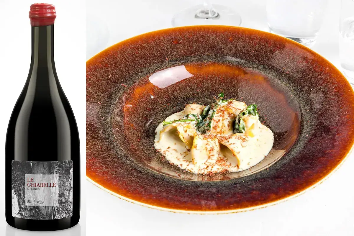 &ldquo;Ravioli di gallina cotti in vescica, fonduta di Parmigiano Reggiano di 12 anni e finta bottarga di culatello&rdquo; di Massimo Spigaroli &pound;$L&rsquo;Italia del vino:$&pound; tre Lambrusco da scoprire