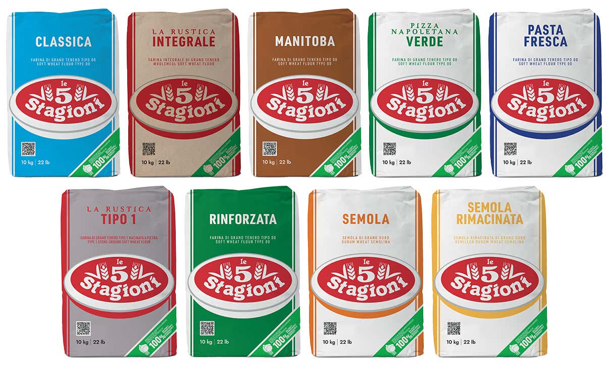 Alcune delle specifiche referenze della linea Le 5 Stagioni, adatte a ogni impasto ed esigenza