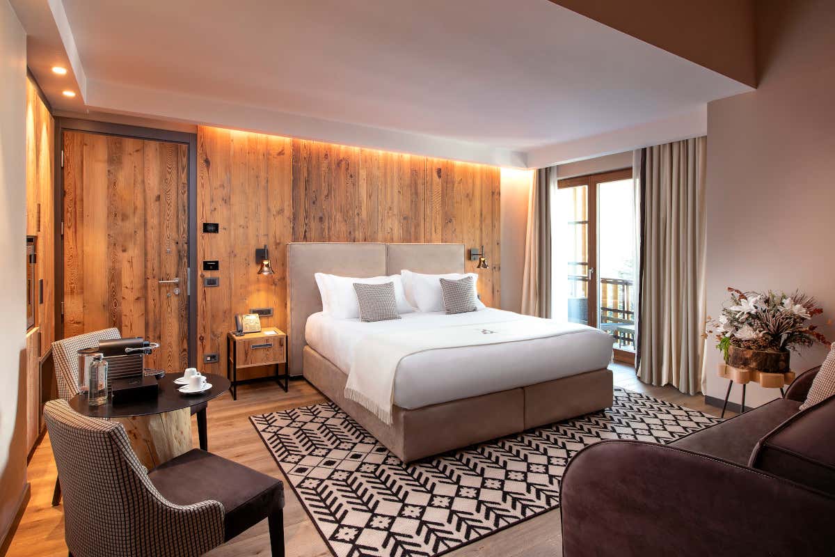 Una delle stanze di Le Massif  Le Massif per una settimana bianca di gusto a Courmayeur