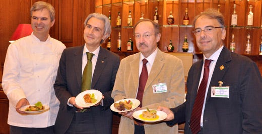 da sinistra: Pietro Leemann, Andrea Sarubbi, Luciano Proietti e Gianluca Felicetti
