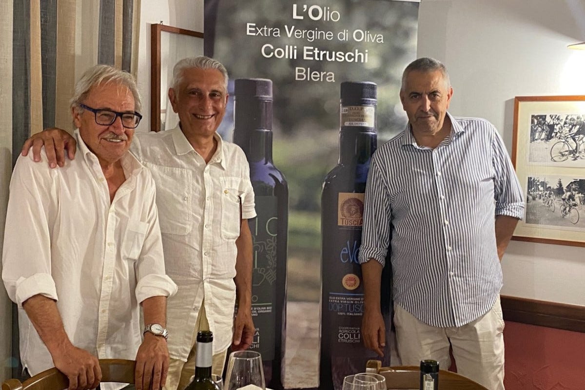 Da sinistra, Mario Leotta, Stefano Asaro e Nicola Fazzi  Cooperativa agricola Colli Etruschi: 60 anni a valorizzare l'oro verde della Tuscia