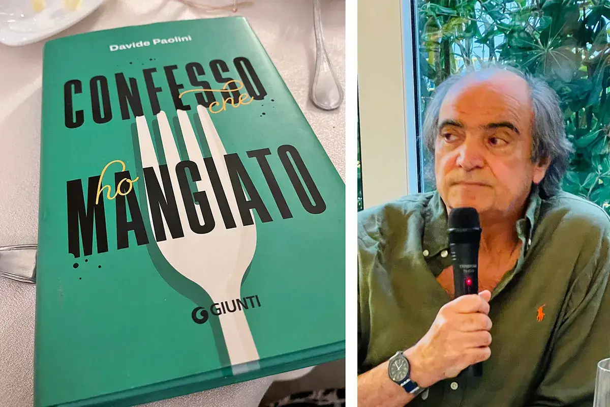 La copertina e l'autore L'ultima abbuffata di Paolini, un viaggio tra i cibi del mondo