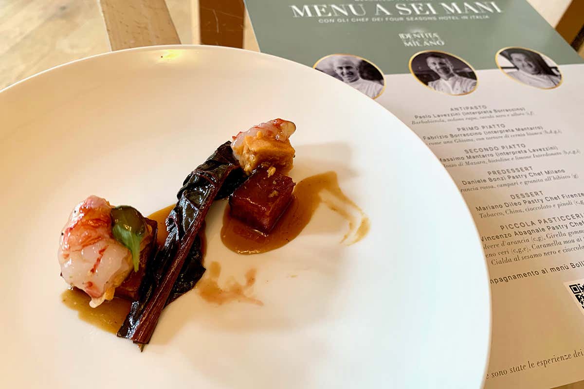 Lingua con Rosso di Mazara, bietoline e limone Interdonato Molto di più di un Menu a sei mani