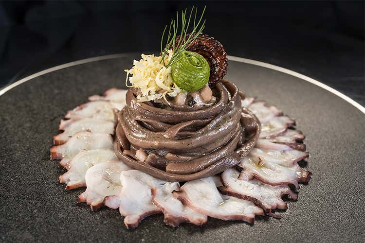 Linguina ai gelsi, polpo, finocchietto selvatico e crema lupini