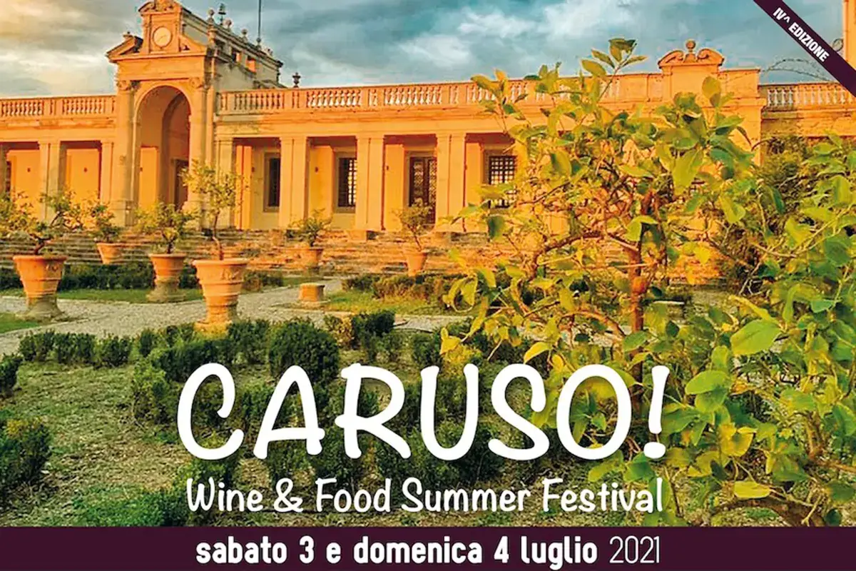 La locandina della quarta edizione di Caruso Wine&amp;Food Caruso Wine