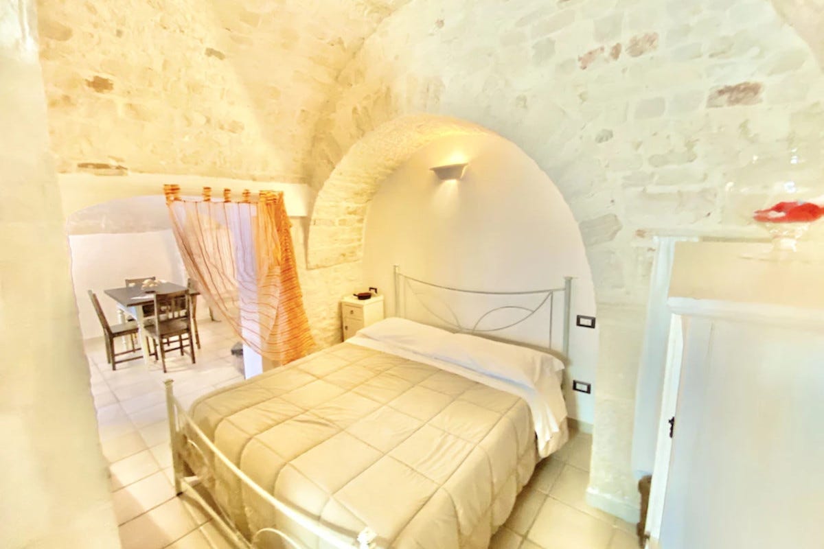 Una stanza nei Trulli fenice di Alberobello (foto Gattinoni.booking) Location originali per una notte da non dimenticare