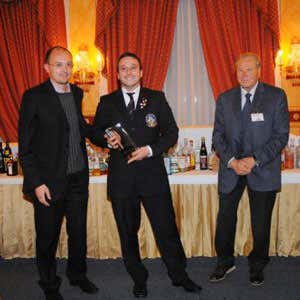 Luca Angeli durante la premiazione
