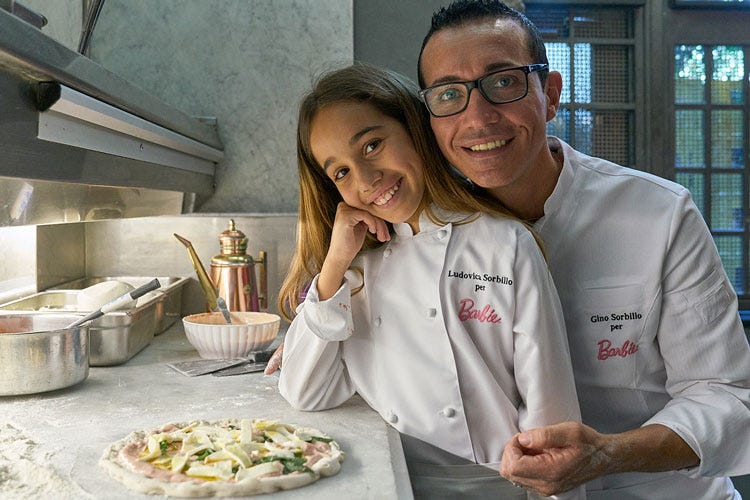 Ludovica e Gino Sorbillo (Ludovica Sorbillo ispira papà Gino  Nel menu arriva la pizza Barbie)