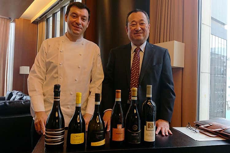 Chef Luca Fantin e l'esperto enologo Isao Mayajima - Il Lugana Doc brilla a Tokyo Evento con lo stellato Luca Fantin