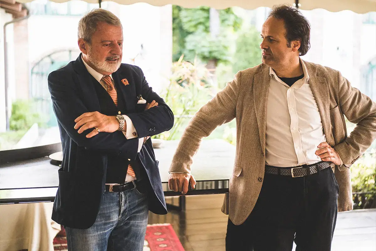 Alberto Lupini e Giampietro Ferri Osteria da Pietro, abbinamenti tra Grana Padano Dop e vini lombardi