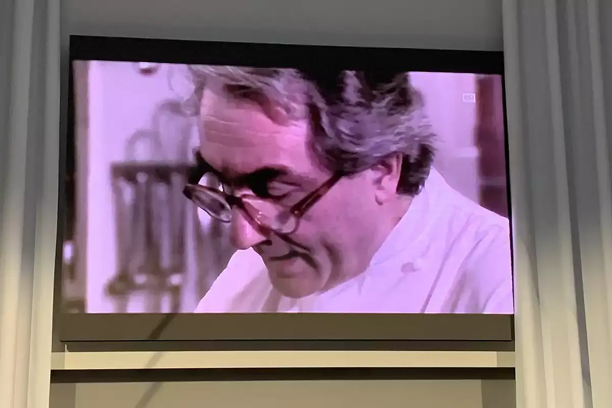 Gualtiero Marchesi. Frame di un video inizio anni '80 1981-2021: quarant&rsquo;anni di Riso, oro zafferano