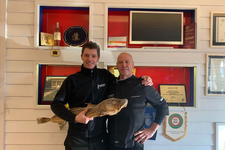 Da sinistra Marco Chemello e Antonio Chemello La trattoria da Palmerino, miglior ristorante di baccalà del Veneto  