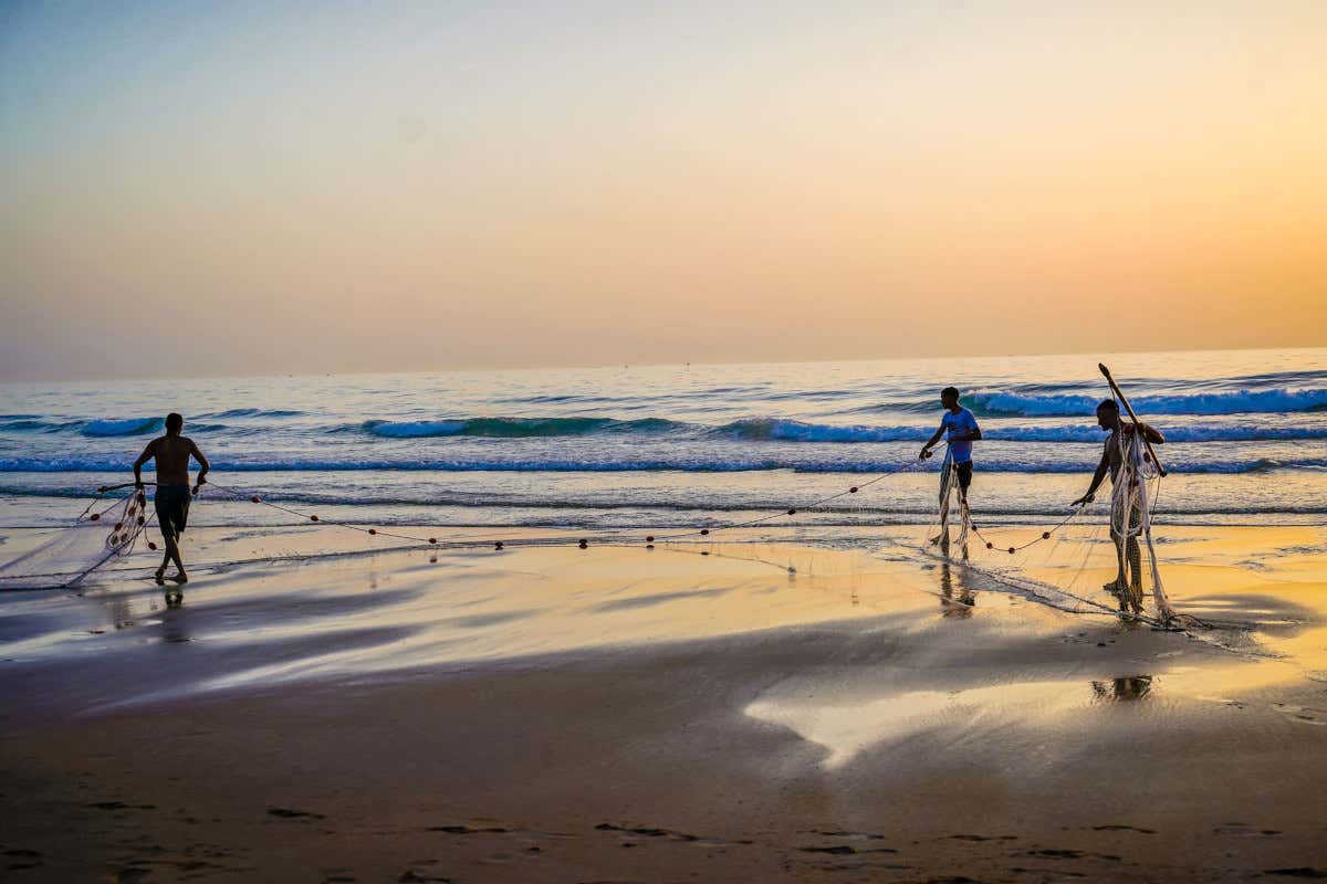 I locali al lavoro sulla spiaggia di fronte a La Fermontina Ocean (foto di E. Ferramosca) La Fiermontina Ocean: eco ritiro tra campagna e oceano