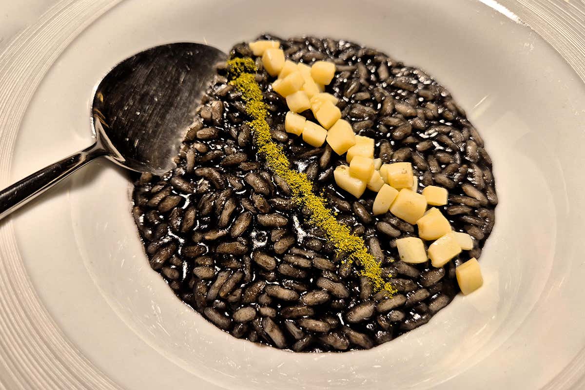 Riso Margherita con seppia, kefir e lime