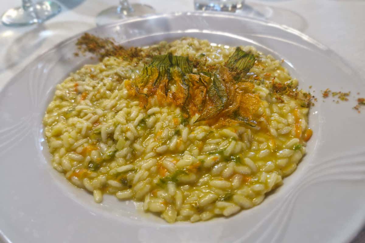 Risotto ai fiori di zucca alle tre consistenze