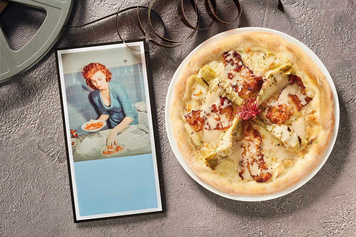 “Pane, Amore e Fantasia”, pizza ai carciofi grigliati, cacio e pepe e guanciale Pizze da Oscar: Menù dedica 4 ricette a Sophia Loren