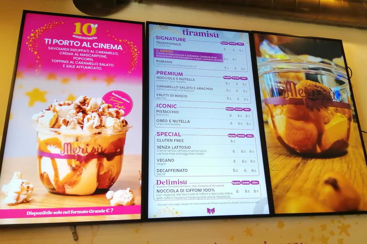 Il menu di Merisù a Roma