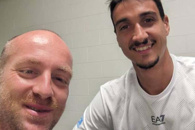 Michele Censani insieme al tennista italiano Lorenzo Musetti
