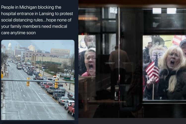 Michigan, auto bloccano l'ospedale per protestare contro la quarantena