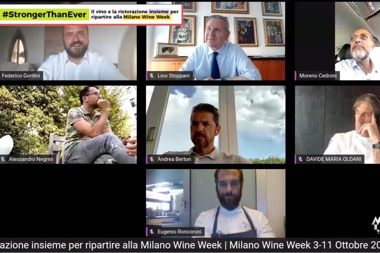 I partecipanti al webinar - Vino e ristoranti ripartono insieme alla Milano Wine Week 2020
