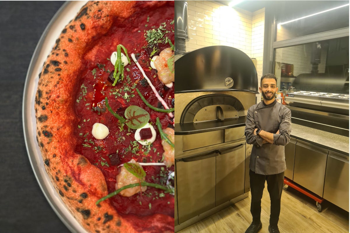 Corner 58, Sami Soliman davanti al forno Corner 58 la nuova pizza gourmet di Roberto Conti conquista  i palati