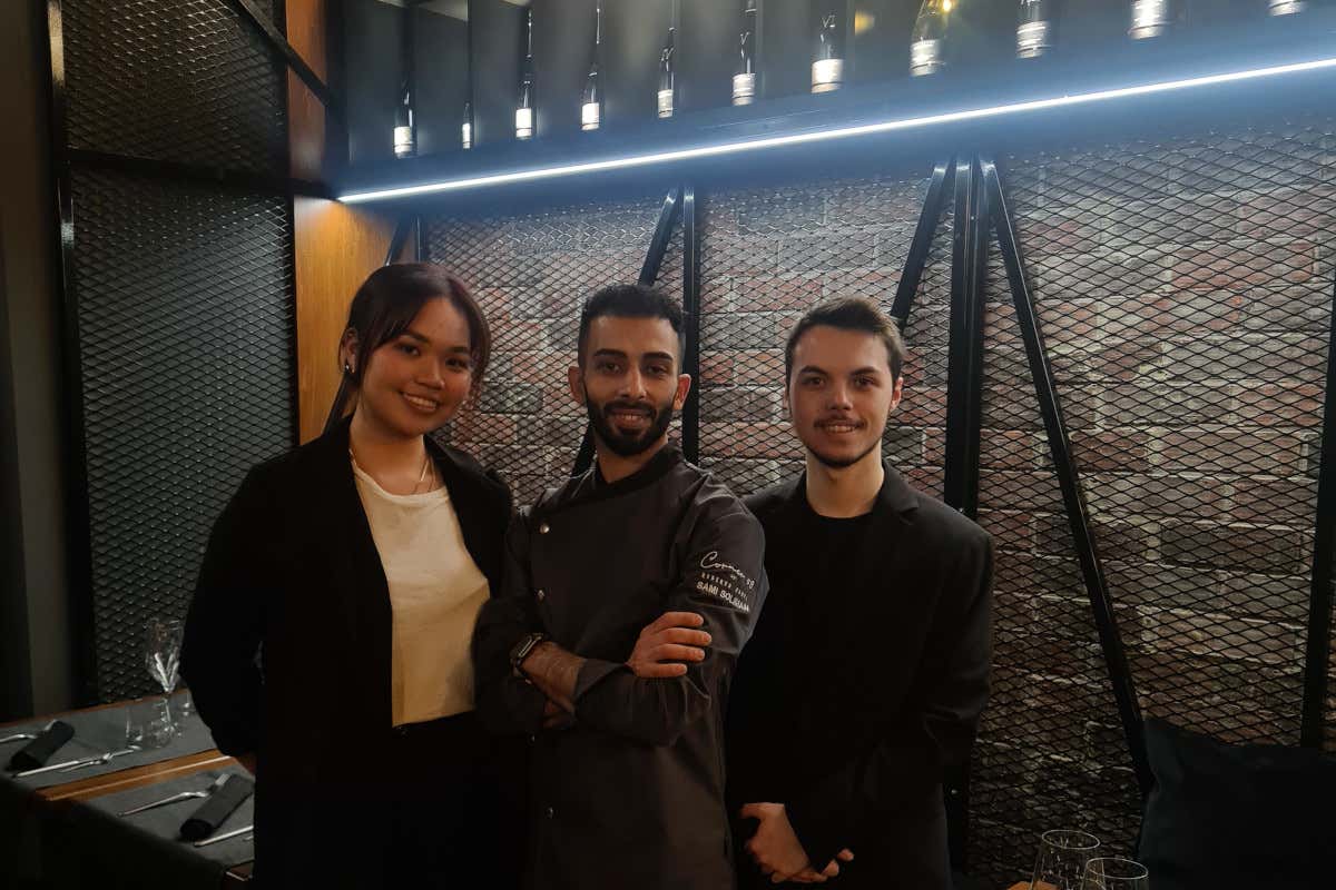 Sami Soliman&nbsp; e gli altri elementi dello staff del Corner 58 Corner 58 la nuova pizza gourmet di Roberto Conti conquista&nbsp; i palati