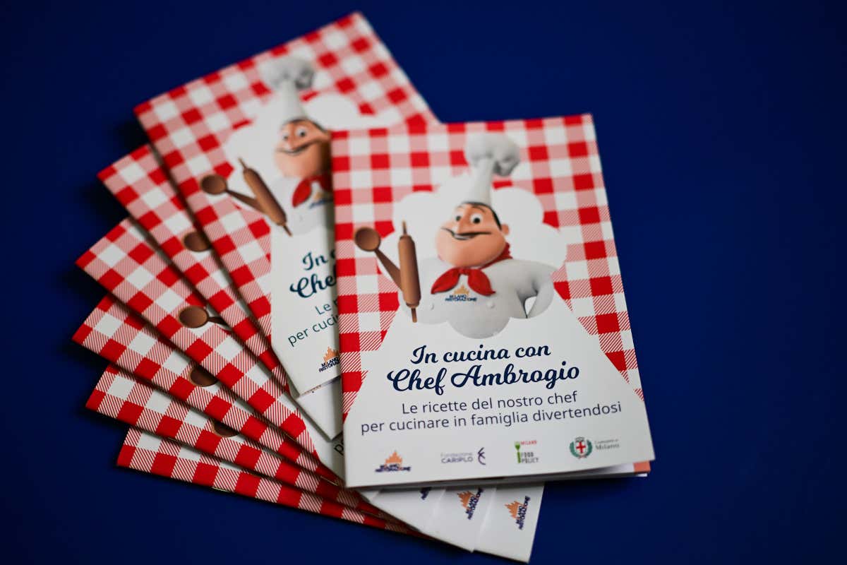Il libretto "In cucina con Chef Ambrogio” distribuito nelle scuole servite da Milano Ristorazione